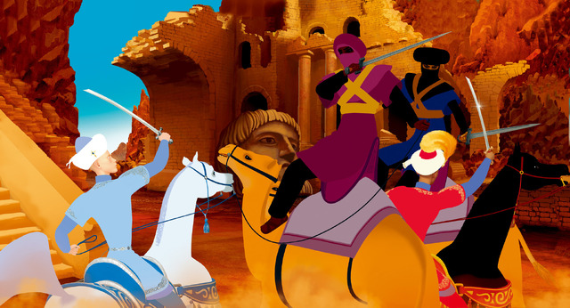 『アズールとアスマール』© 2006 Nord-Ouest Production - Mac Guff Ligne - Studio O - France 3 Cinéma - Rhône-Alpes Cinéma - Artémis Production - Zahorimédia - Intuitions Films - Lucky Red