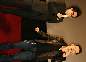 『大日本人』舞台挨拶にて。宮川大輔、宮迫博之