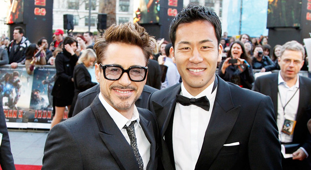 ロバート・ダウニーJr.＆吉田麻也（サウサンプトンFC）／『アイアンマン3』UKプレミア