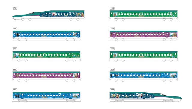 ファンタジースプリングスがテーマの特別なデザイン！特別車両「Magical Journey Shinkansen」が10月10日（木）より運行