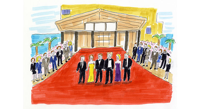 安西水丸による書き下ろしの絵（カンヌ映画祭）