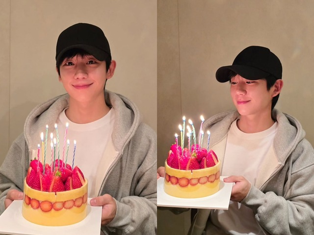 「37歳に見えない…」俳優チョン・ヘインが誕生日ケーキを持って“にっこり”【PHOTO】