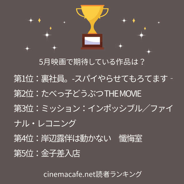 読者が期待する“5月映画”ランキング1位～5位