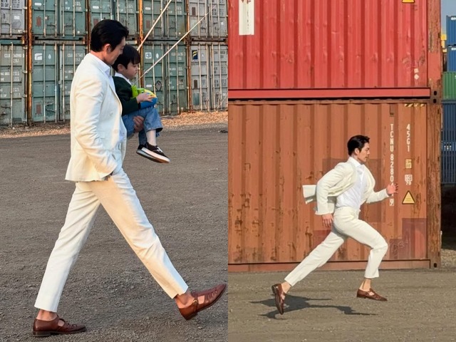 俳優キム・ウビン、“彼女も惚れ直す”強い体幹と抜群のフィジカルを披露「脚だけで2メートルありそう」【PHOTO】