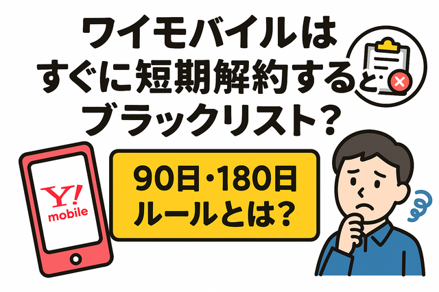 ワイモバイルはすぐに短期解約するとブラックリスト？90日・180日ルールとは？