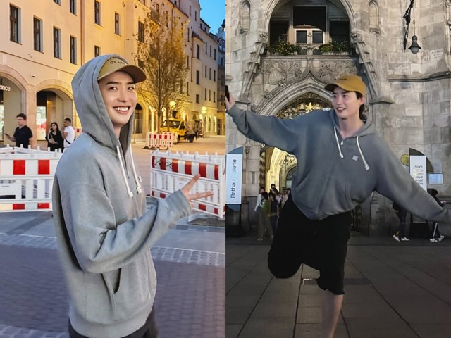 “皇太子の余裕” イ・ジョンソク、海外ロケの合間に見せたリラックスした姿【PHOTO】