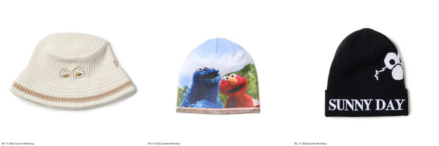 セサミストリート×ニューエラ「Knit Bucket」「BASIC Beanie」「Cuff Knit」TM and（C） 2025 Sesame Workshop
