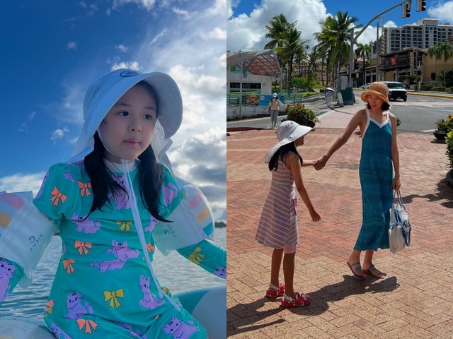 イ・ドンゴンの“元妻”チョ・ユニ、愛娘のロアちゃんとグアムを満喫！“そっくり親子”【PHOTO】