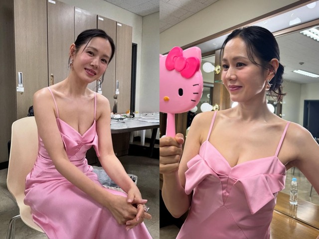 女優ソン・イェジン、可愛さ爆発の“ピンクの女神”に！余裕たっぷりの控え室風景【PHOTO】