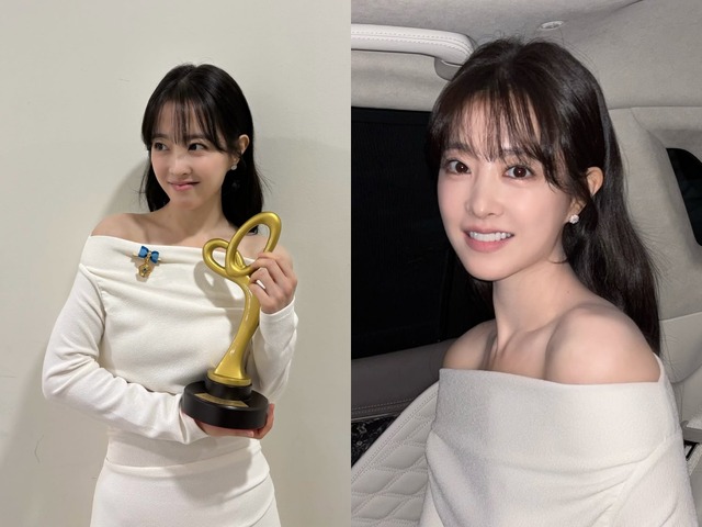 童顔女優パク・ボヨン、表彰式で放ったまばゆい美貌…「妖精ですか？」【PHOTO】