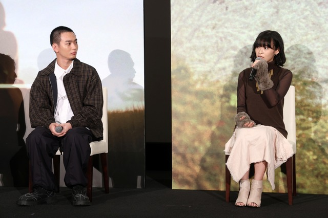 青木柚、森七菜『秒速5センチメートル』完成披露試写会舞台挨拶