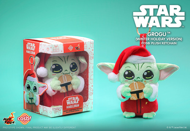 コスビ・ぬいぐるみキーチェーン『スター・ウォーズ』「ウィンター・ホリデー」グローグー　© & TM Lucasfilm Ltd.