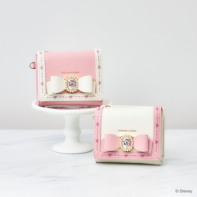 折財布（ピンク／ホワイト）￥17,600「おしゃれキャット マリー」コレクション　