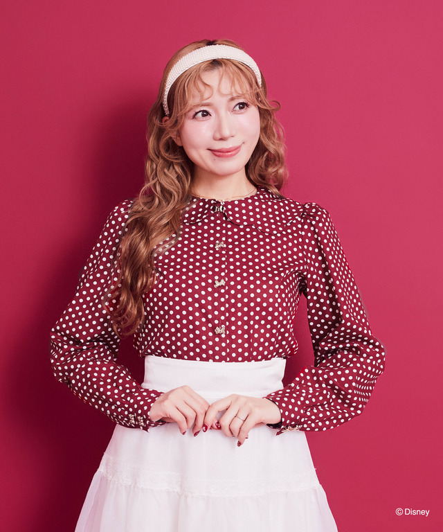 ミニー／リボンボタンブラウス（Dot Red）￥12,500