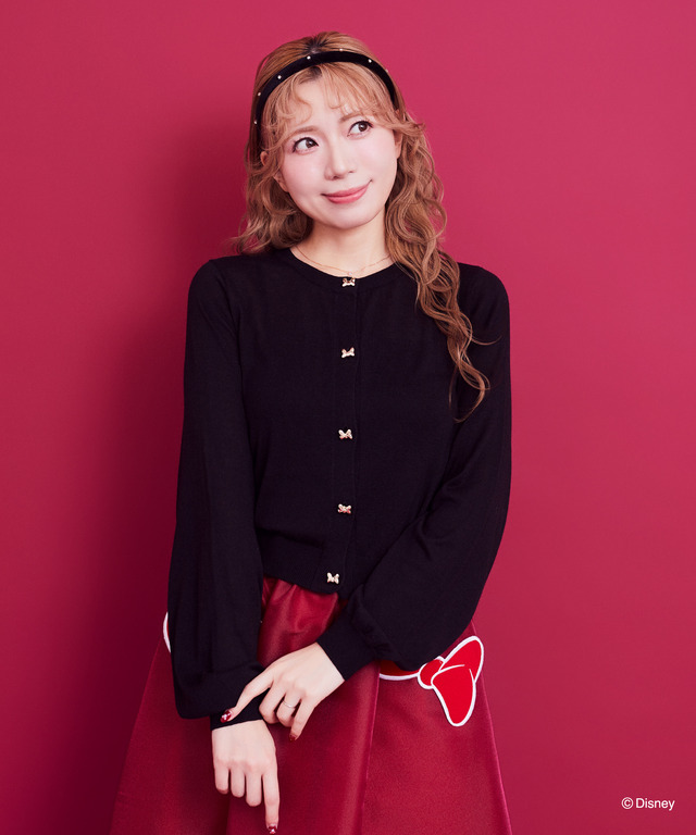 ミニー／リボンボタンUVカーディガン（Black）￥11,500