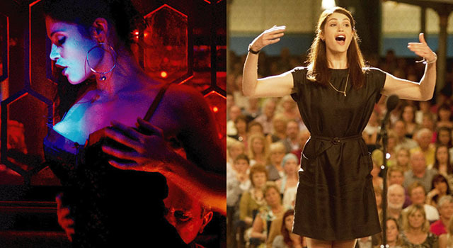 ジェマ・アータートン／（左）『ビザンチウム』- (C) Parallel Films (Byzantium) Limited / Number 9 Films (Byzantium) Limited 2012, All Rights Reserved　（右）『アンコール!!』- (C)　Steel Mill (Marion Distribution) Limited 2012 All Rights Reserved.