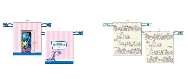 巾着（ピンク／クリーム）　　税込1,540円「モンスターズ・インク」OH MY CAFE(C)Disney/Pixar