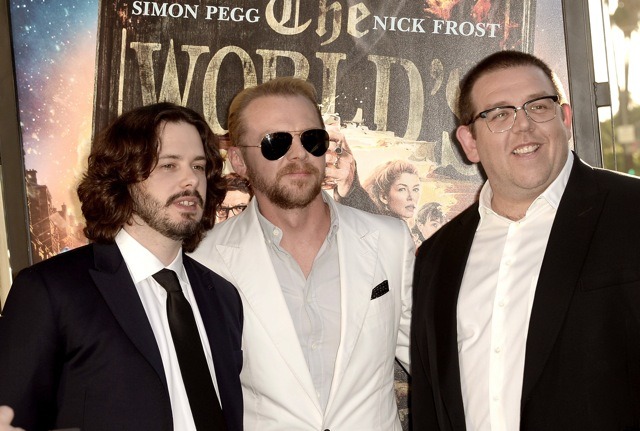 向かって左からエドガー・ライト、サイモン・ペグ、ニック・フロスト／『The World's End』　Getty Images