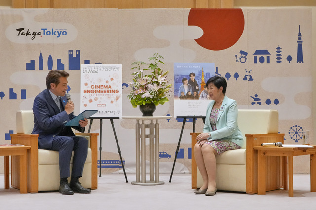別所哲也・長浜広奈・本望あやか　東京都知事を表敬訪問