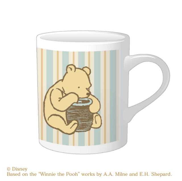 ＜クラシック プーシリーズ＞マグ　ストライプ プーさん【展覧会限定】1,980円
