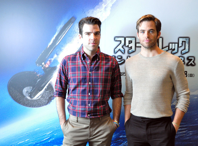 クリス・パイン＆ザッカリー・クイント『スター・トレック イントゥ・ダークネス』／Photo：Naoki Kurozu