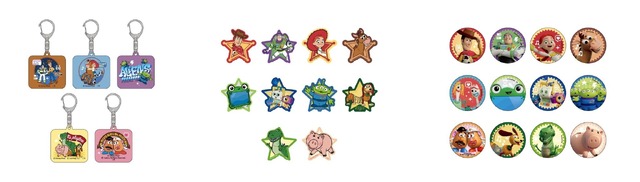 アクリルキーホルダー、ステッカー、ビッグラメ缶バッジ© Disney/Pixar