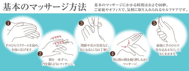 興和「アロマモイストクリーム」ハンド・マッサージ