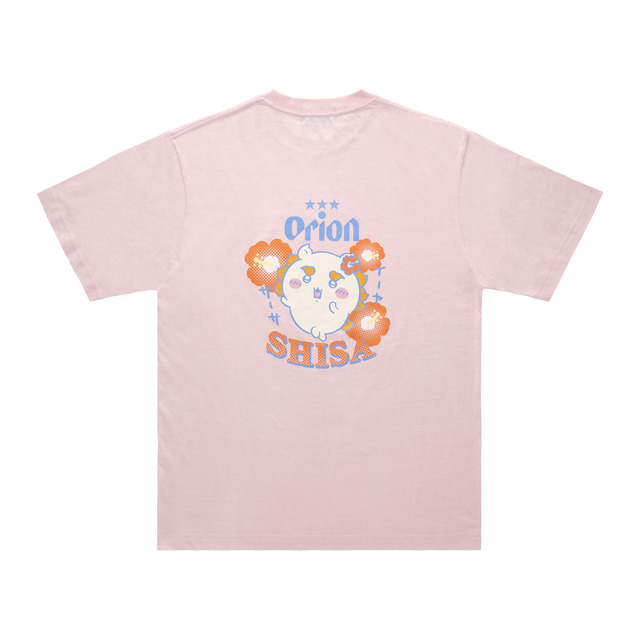 ちいかわ×オリオンビール シーサーのおみやげやさん Tシャツ ライトピンク_SHISA／©nagano©Uema©Orion
