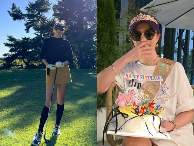 あの“サムスンさん”が近況報告！女優キム・ソナ、驚異の“9頭身スタイル”でゴルフ場に登場！【写真】