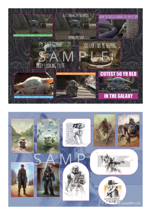 『マンダロリアンとグローグー　ポストカード＆ステッカーブック』1760円 (C) & TM 2026 Lucasfilm Ltd.