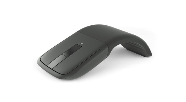 Surfaceに最適な、モバイル性にすぐれたBluetoothマウス。使用する時はアーチ形状に曲げ、使わない時はフラットな形状にでき、持ち運びにも便利。※提供開始は未定（11月中を予定）