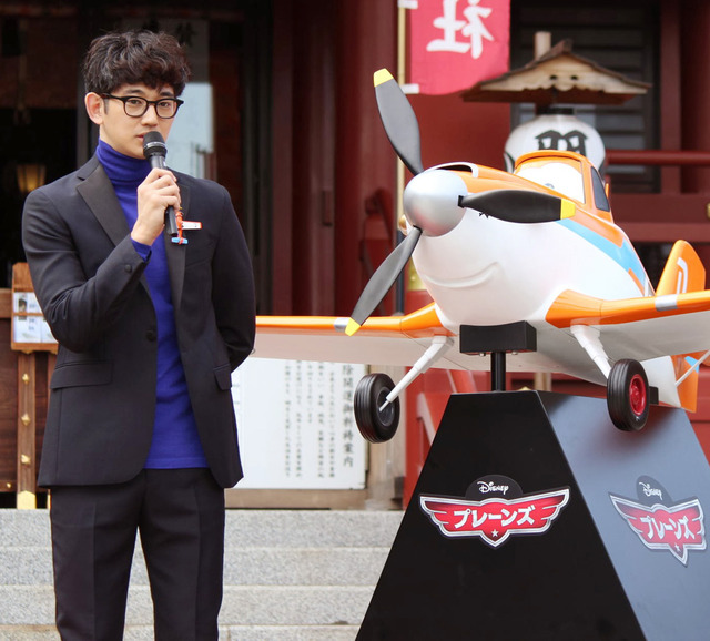 瑛太（ダスティ役）／『プレーンズ』ヒット祈願イベント in 羽田神社