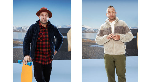 左：「フリースフルジップジャケット（シルキータイプ）」（全6色、サイズS・M・L・XL　1,990円）　右：「バルキーフリースジャケット」（全4色、サイズS・M・L・XL　2,990円 ※一部店舗のみの取り扱いとなる）