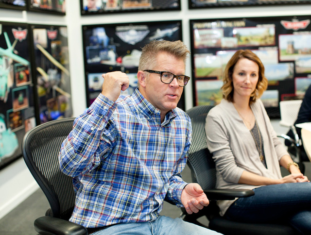 ディズニー・トゥーン・スタジオ（ロサンゼルス）にて／『プレーンズ』クレイ・ホール（監督）＆トレイシー・バサザール＝フリン（プロデューサー）