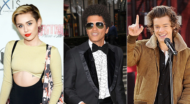 マイリー・サイラス＆ブルーノ・マーズ＆「ワン・ダイレクション」ハリー・スタイルズ-(C) Getty Images
