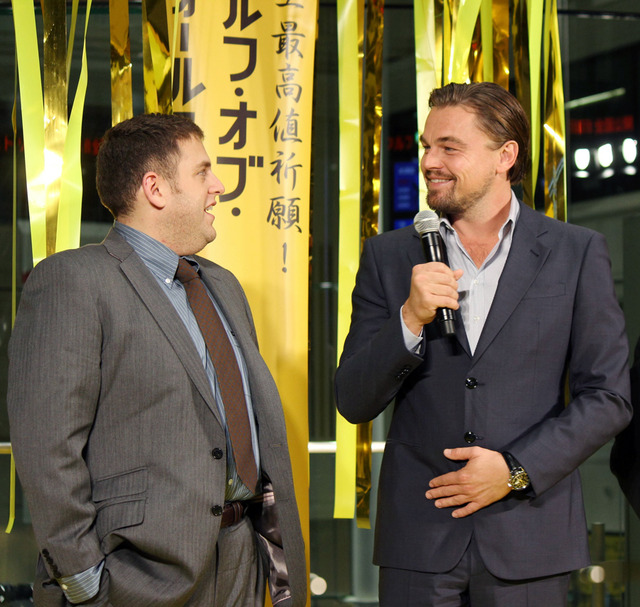 レオナルド・ディカプリオ＆ジョナ・ヒル／『ウルフ・オブ・ウォールストリート』会見 in 東京証券取引所