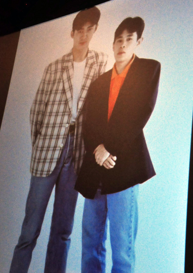 岡村隆史＆矢部浩之（吉本に入ったばかりの頃の宣材写真）／『LIFE！』日本語吹替え版完成披露試写会