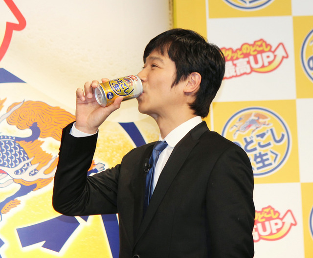“旨杉夫（うますぎお）”を演じる、堺雅人／「キリン のどごし<生>」新CM発表会見