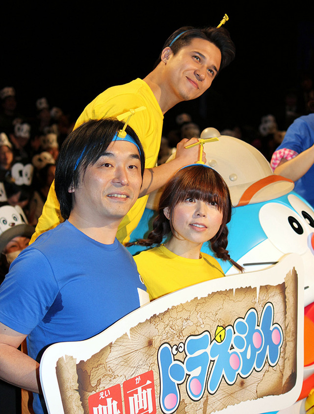 大原めぐみ（のび太）＆木村昴（ジャイアン）＆関智一（スネ夫）＆／『映画ドラえもん　新・のび太の大魔境　～ペコと5人の探検隊～』初日舞台挨拶