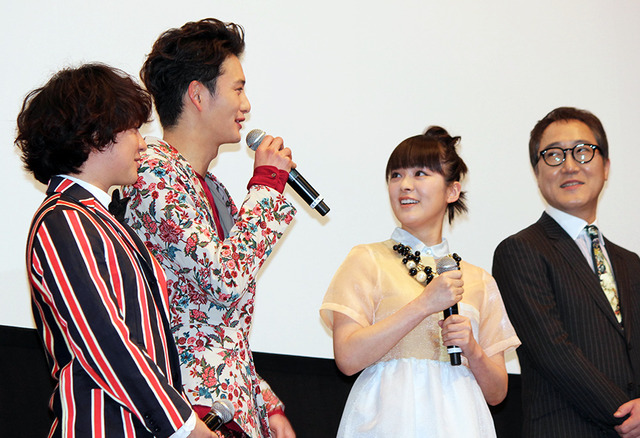 濱田岳＆岡田将生＆貫地谷しほり＆佐野史郎／『偉大なる、しゅららぼん』初日舞台挨拶