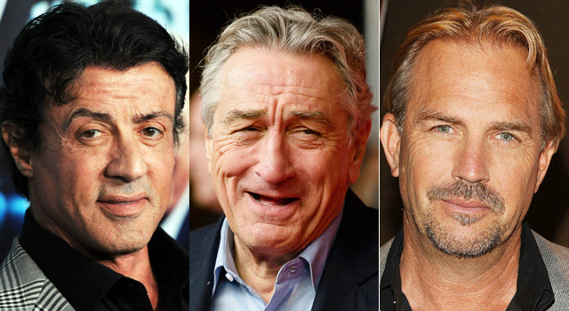 シルベスター・スタローン＆ロバート・デ・ニーロ＆ケヴィン・コスナー／(C) Getty Images