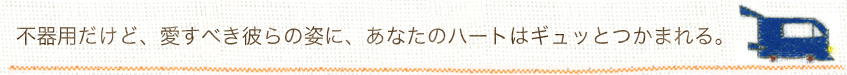 不器用だけど、愛すべき彼らの姿に、あなたのハートはギュッとつかまれる。